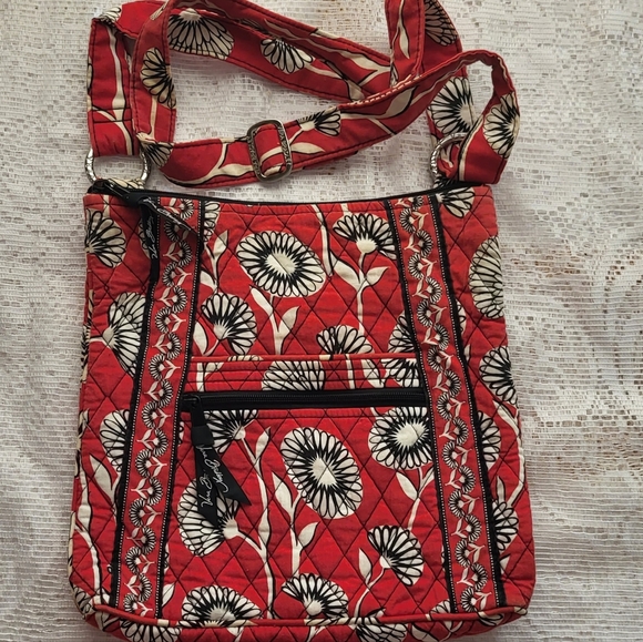 Vera Bradley Handbags - Vintage Vera Bradley red/white Quilted  cross body purse.
